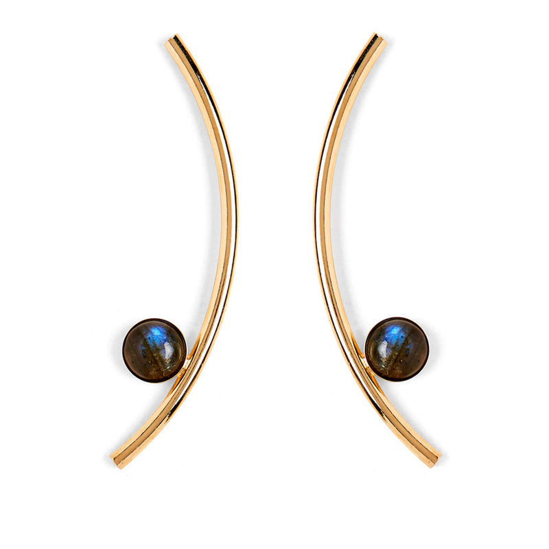 Lady Grey Jewelry Labradorite Arc Earring in Gold
