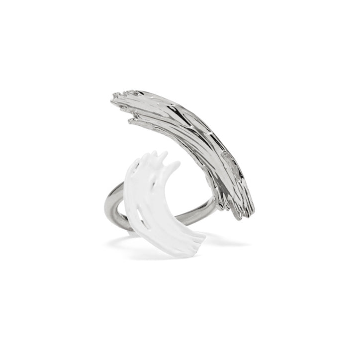 Lady Grey Jewelry Louise Ring in Rhodium and White