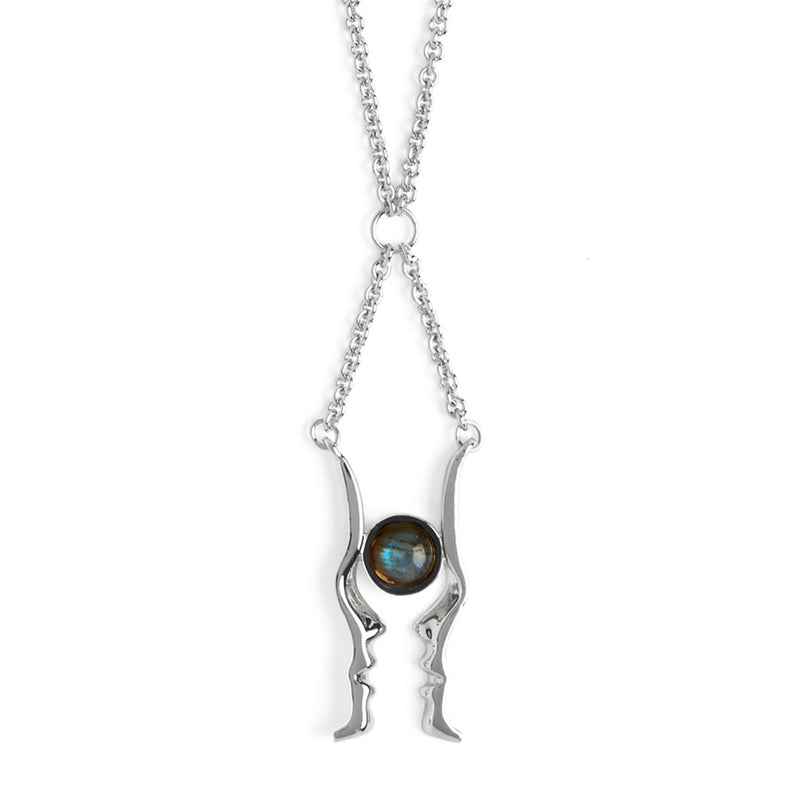 Lady Grey Silhouette Necklace in Silver
