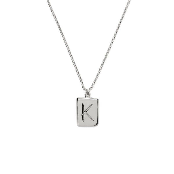 Scrawled Initial Pendant in Silver 