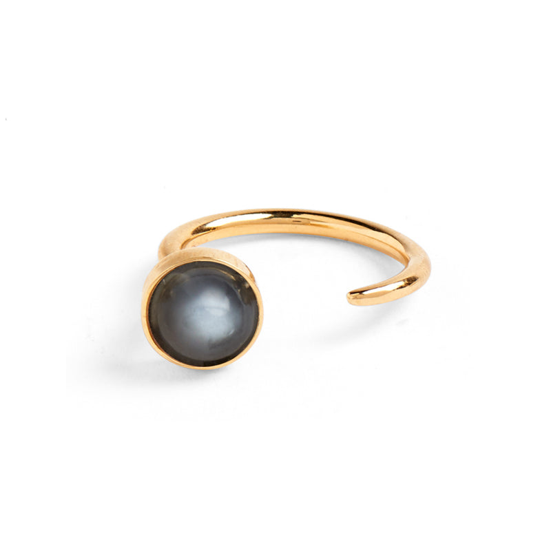 Lady Grey Jewelry Tangent Ring with Grey Moonstone
