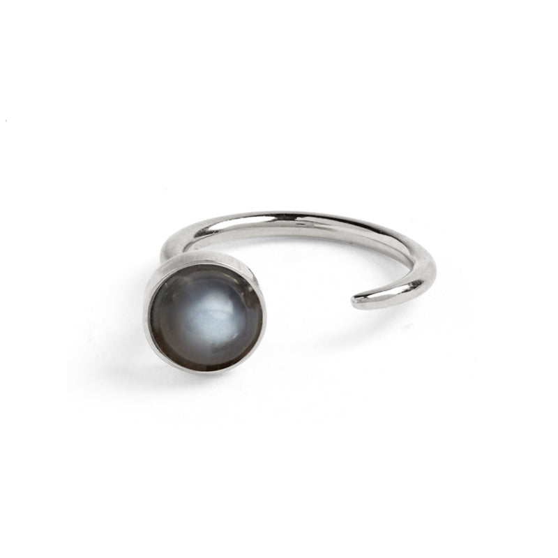 Lady Grey Jewelry Tangent Ring with Grey Moonstone