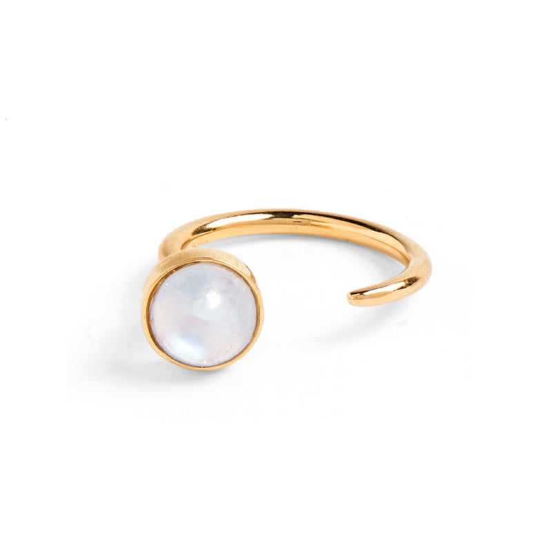 Lady Grey Jewelry Tangent Ring with rainbow Moonstone