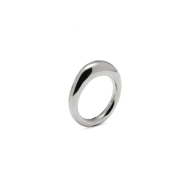 Lady Grey Jewelry Thin Organic Ring in Rhodium