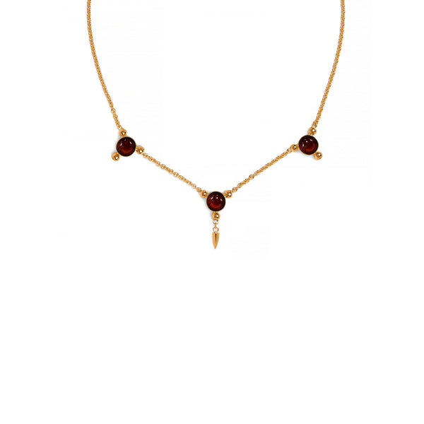 Triple Trinity Necklace with Red Tiger Eye
