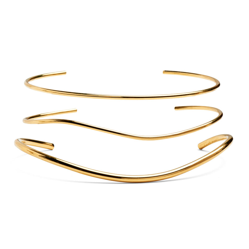 Lady Grey Jewelry Wave Bangle Set in Gold