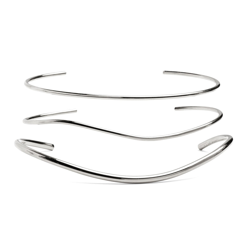 Lady Grey Jewelry Wave Collar Set in Silver