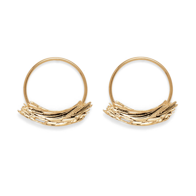 Lady Grey Jewelry Brushstroke Hoops in Gold