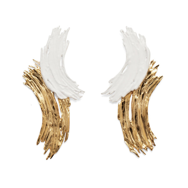 Alma Earring in Gold and White
