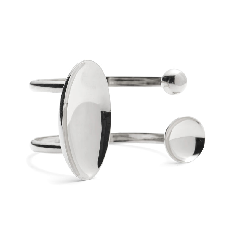 Lady Grey Jewelry Dome Cuff in Rhodium