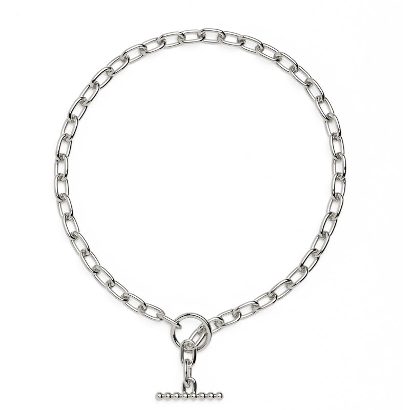 Lady Grey Jewelry Pearled Toggle Necklace in Silver