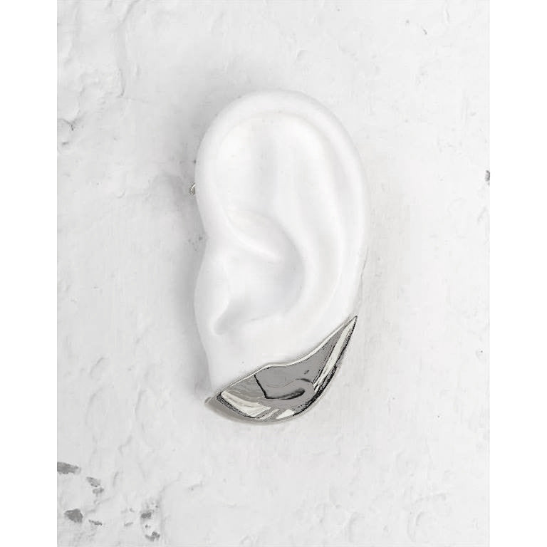 Lady Grey Jewelry Lobe Ear Cuff in Silver- Left Ear