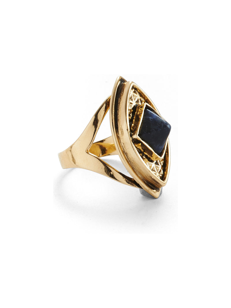 Lucid Ring in Gold with Sodalite