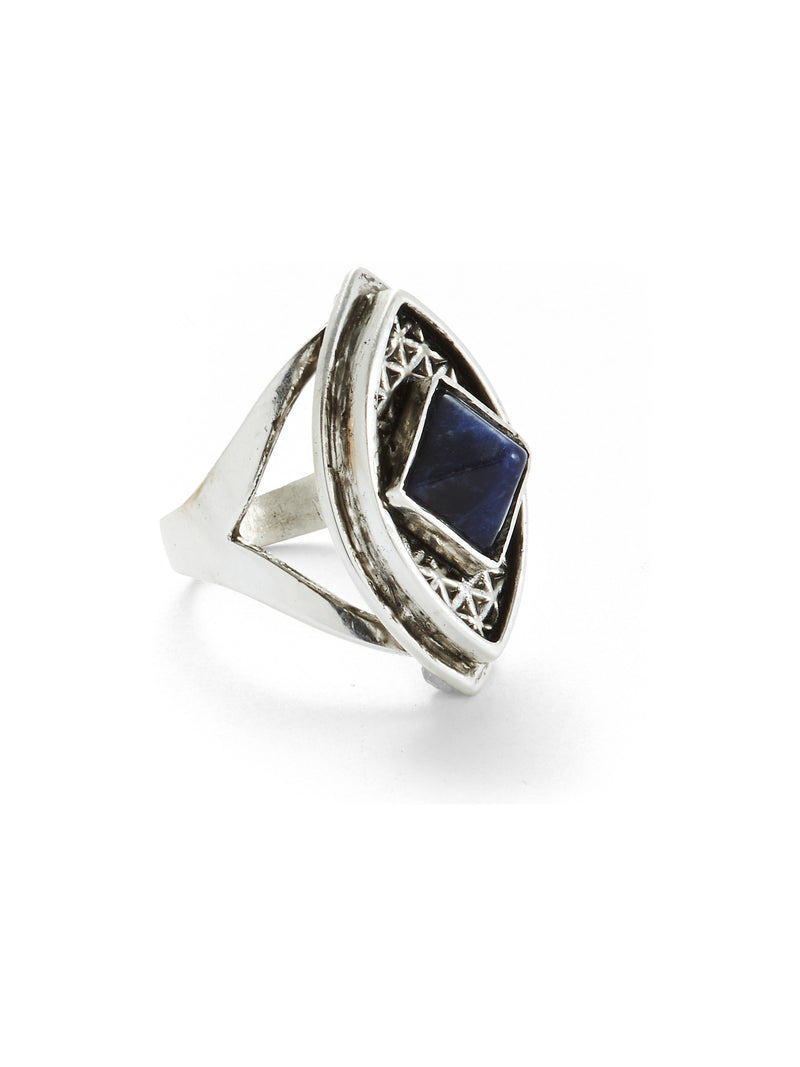 Lucid Ring in Silver with Sodalite