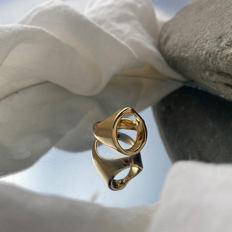 Melted Signet Ring in Gold