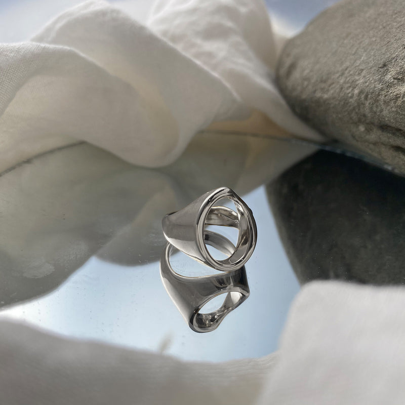 Melted Signet Ring in Silver