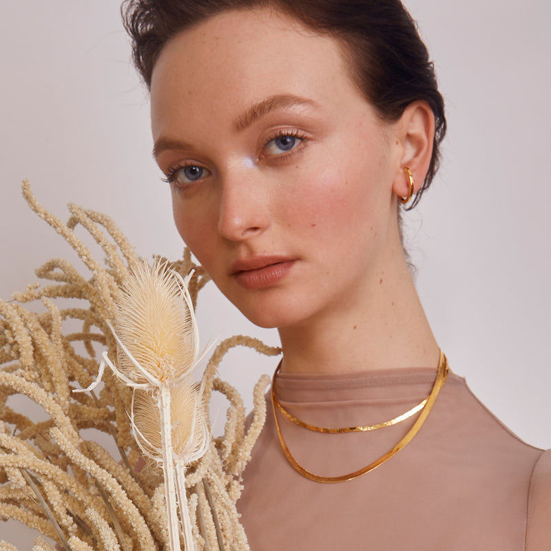 Lady Grey Jewelry Oval Huggie Earring in Silver