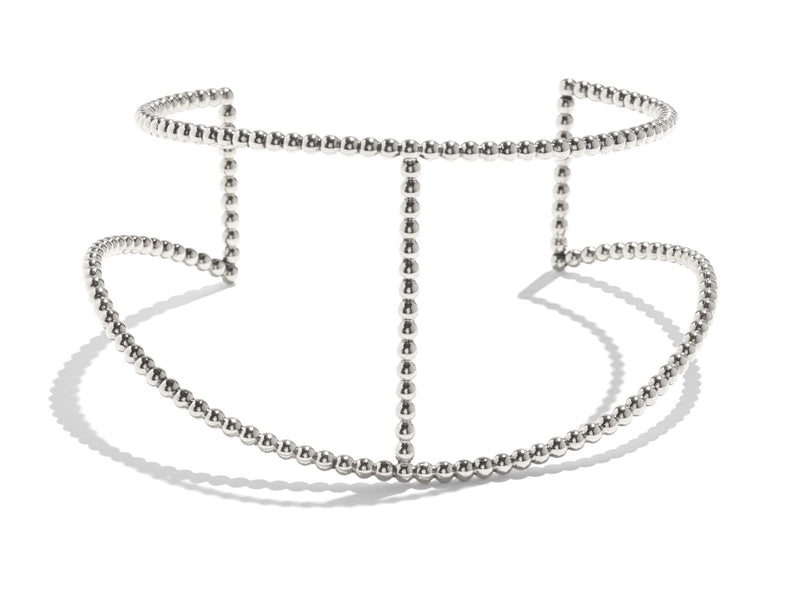 Pearled Arc Collar in Silver
