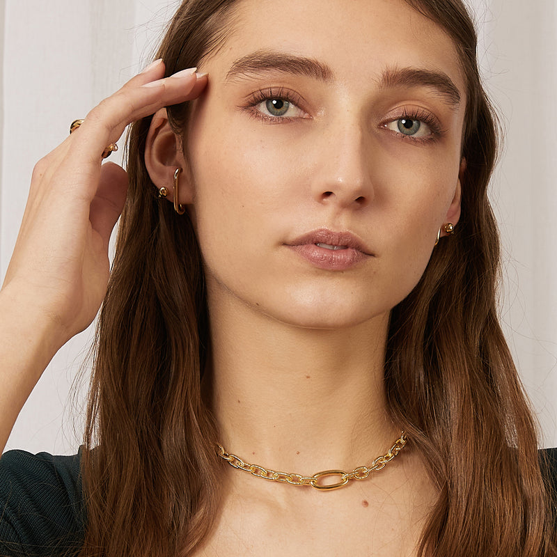 Ridge Necklace in Gold