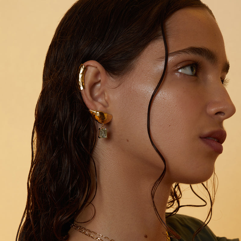 Ripple Helix Ear Cuff in Gold