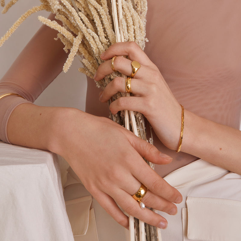 Pearl Cobra Bracelet/Anklet in Gold