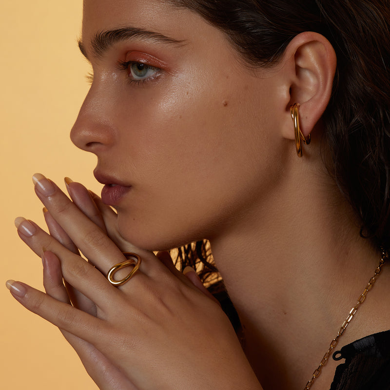 Torque Earrings in Gold