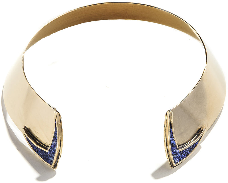 Vex Collar in Gold with Lapis Lazuli
