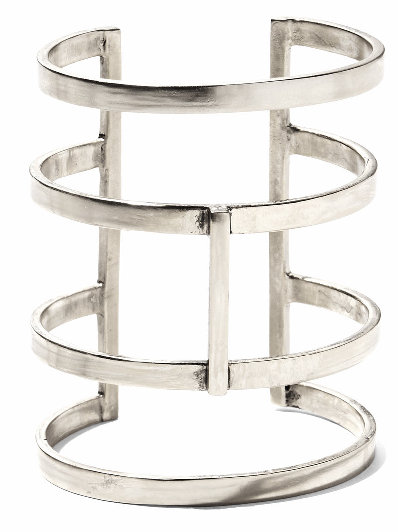 Lady Grey Jewelry Double Arc Cuff in Silver