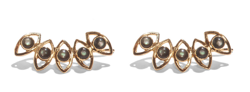 Hydra Ear Crawler in Gold with Black Mother of Pearl