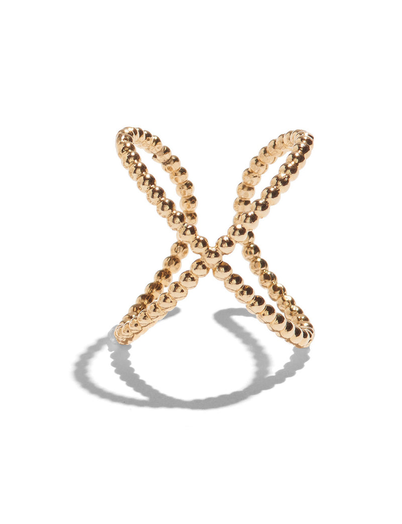 Lady Grey Jewelry SS15 Intersect ball bead ring in Gold Vermeil