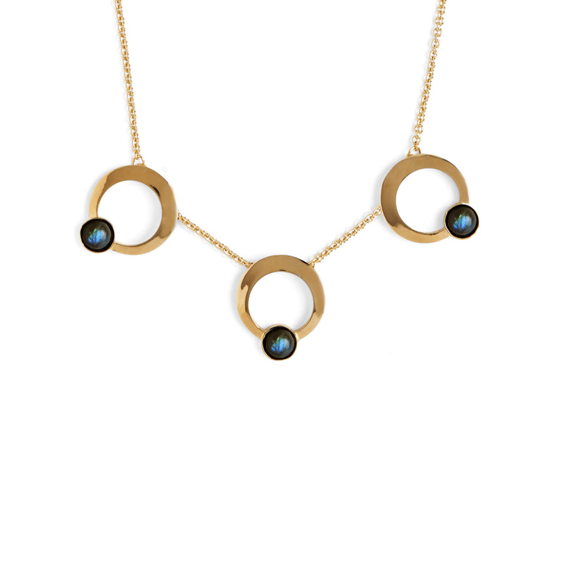Lady Grey Jewelry Triple halo Necklace in Gold