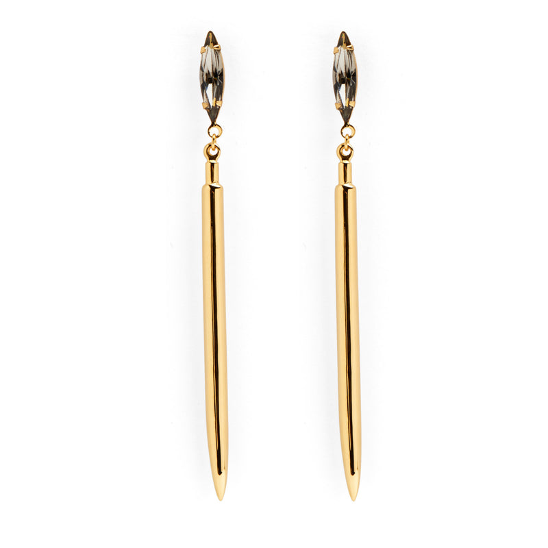 Lady Grey Jewelry Crystal Spike Earring in Gold