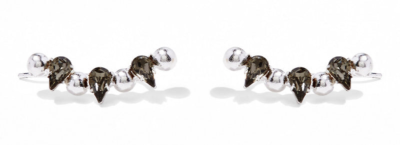 Crystal Ear Crawler in Silver with Swarovski Crystal