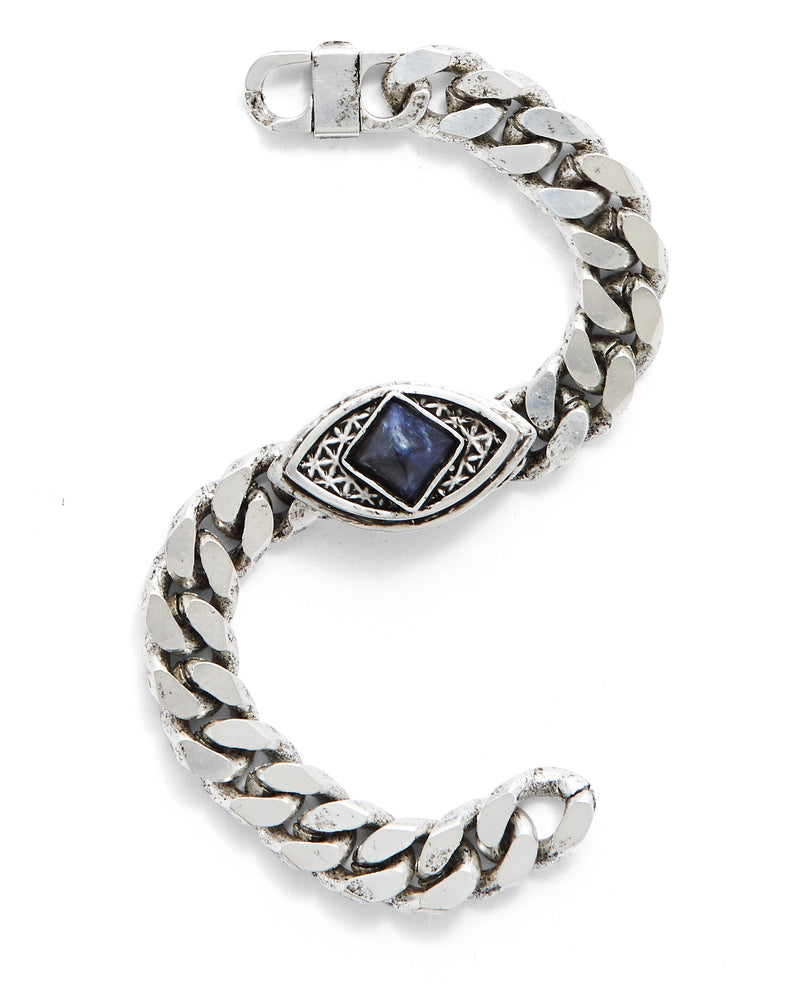Lucid Chain Bracelet in Silver with Sodalite