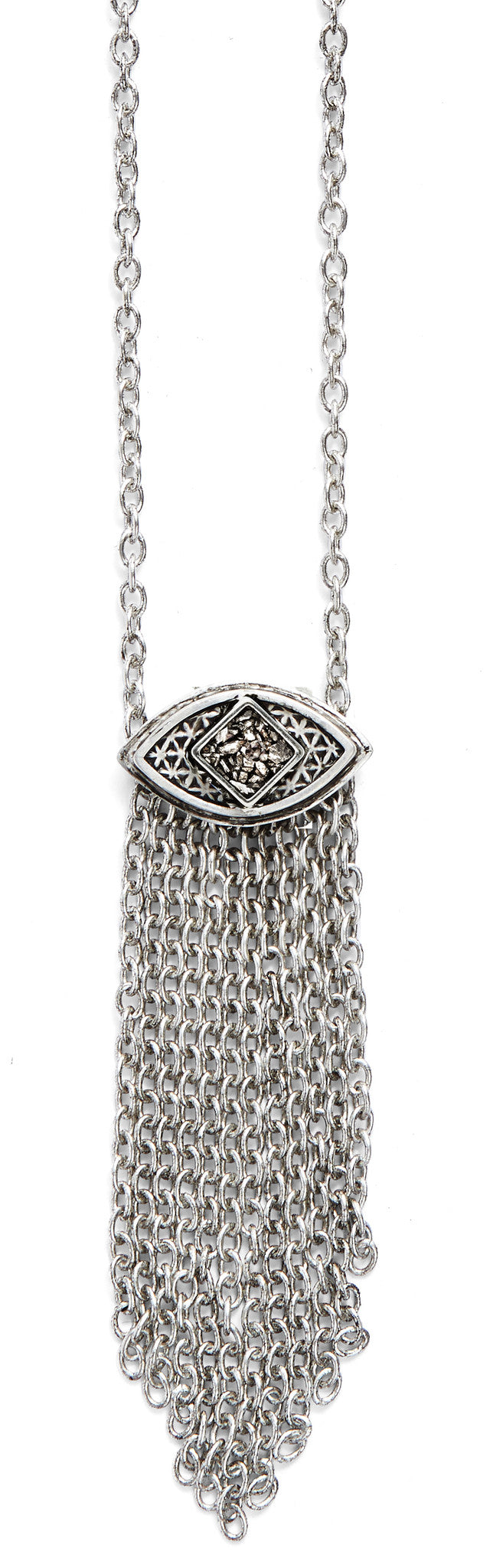 Lucid Fringe Necklace Silver Bismuth
