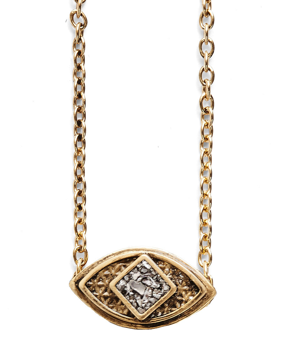 Lucid Pendant Gold Crushed Bismuth