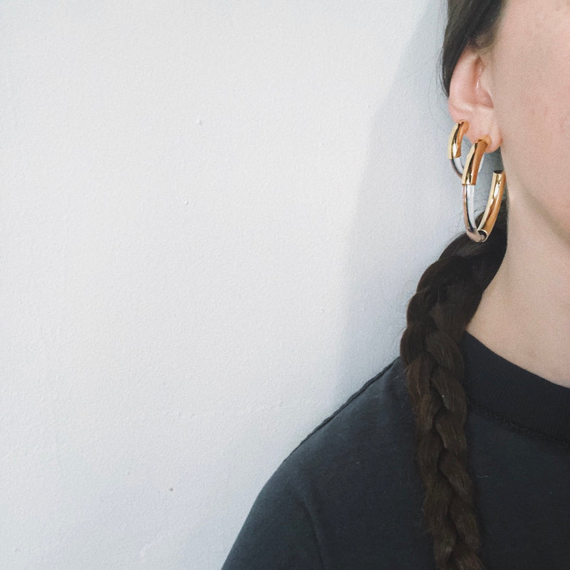 Mini Mirage Hoops in Rhodium