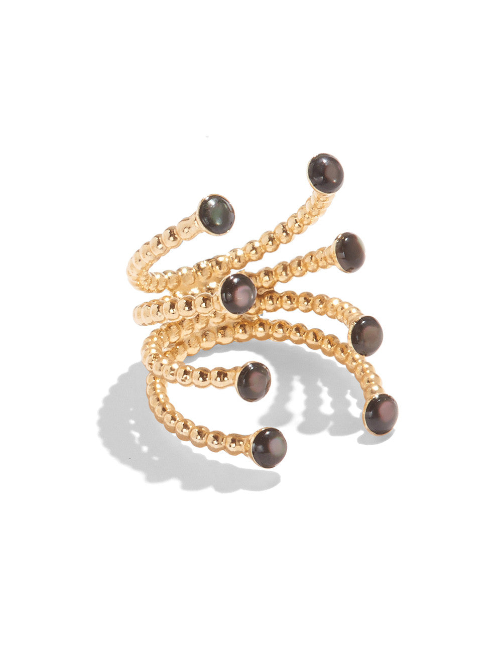 Octal Ring Gold Vermeil Mother Pearl