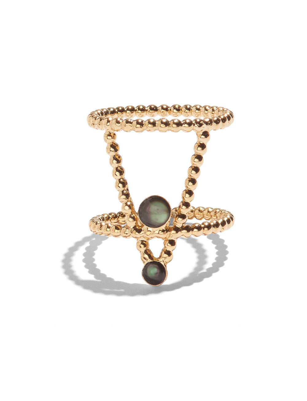 Pinnacle Ring Gold Vermeil w Mother Pearl