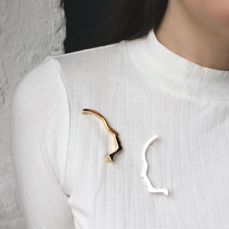 Lady Grey Jewelry Silhouette Brooch Styled