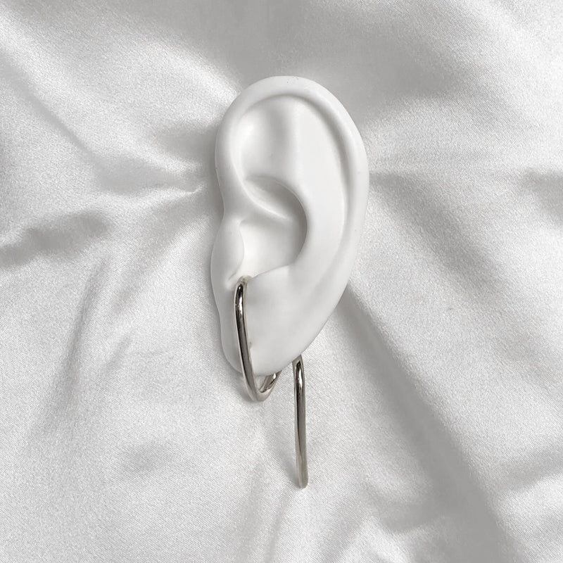 Lady Grey Jewelry Spiral Ear Huggie in Rhodium