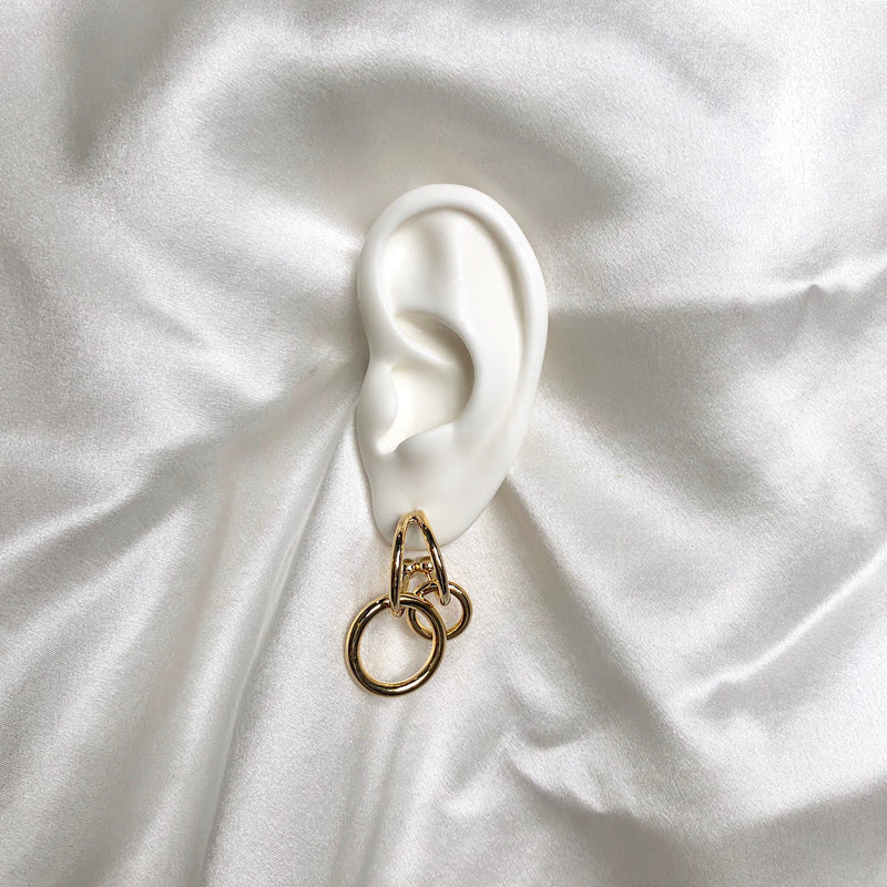 Double Link Earrings in Gold