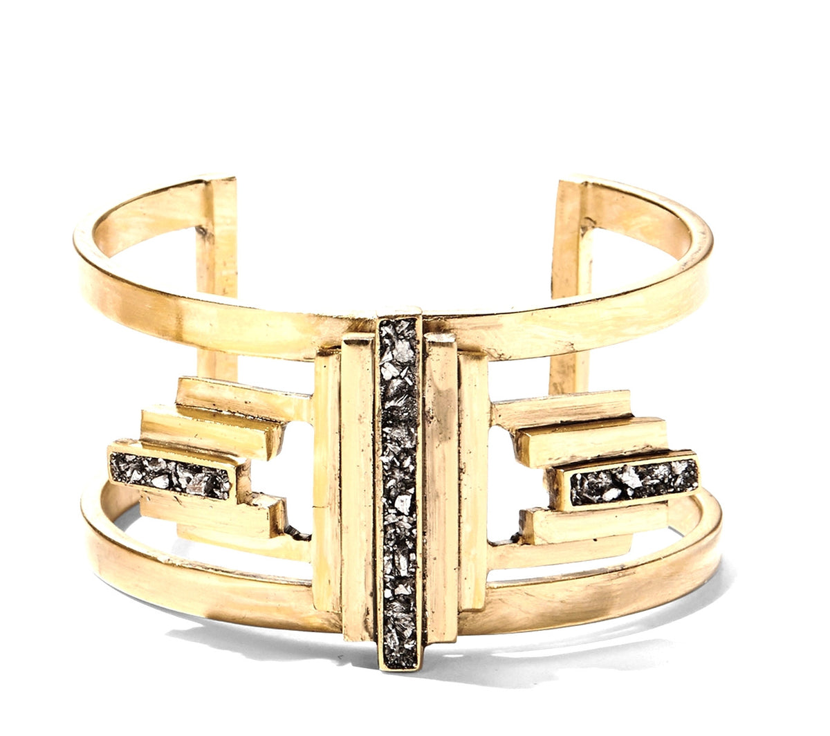 Stepped Channel Cuff Gold Bismuth