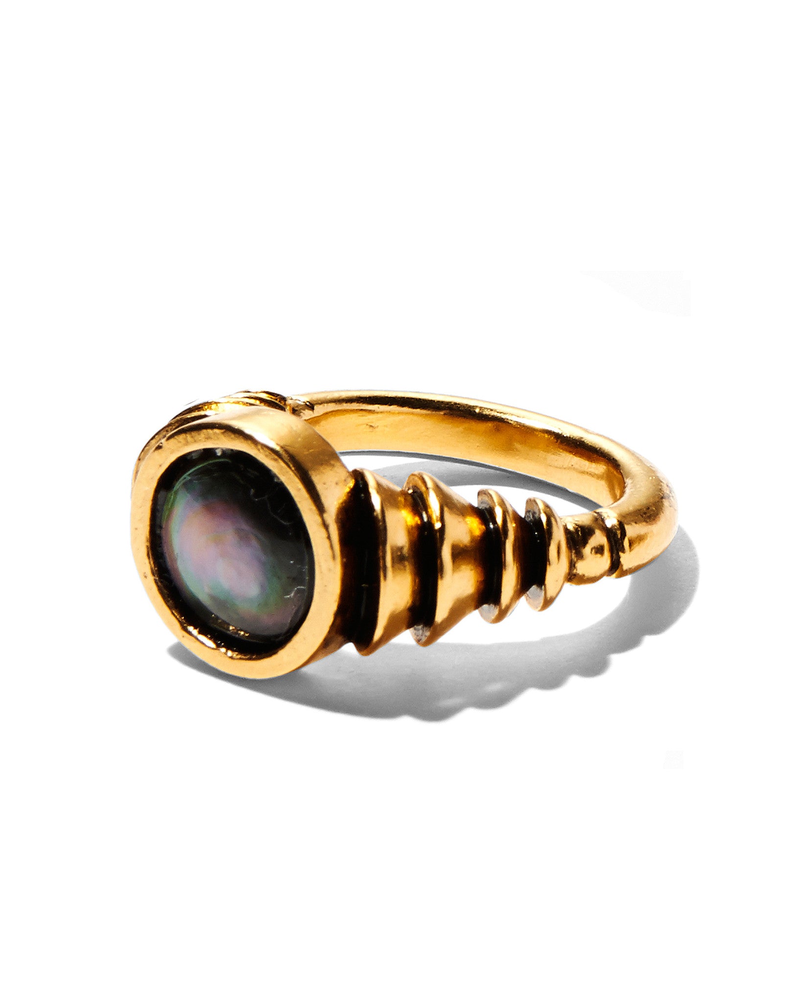 *Tidal Ring Gold Tahitian Mother Pearl
