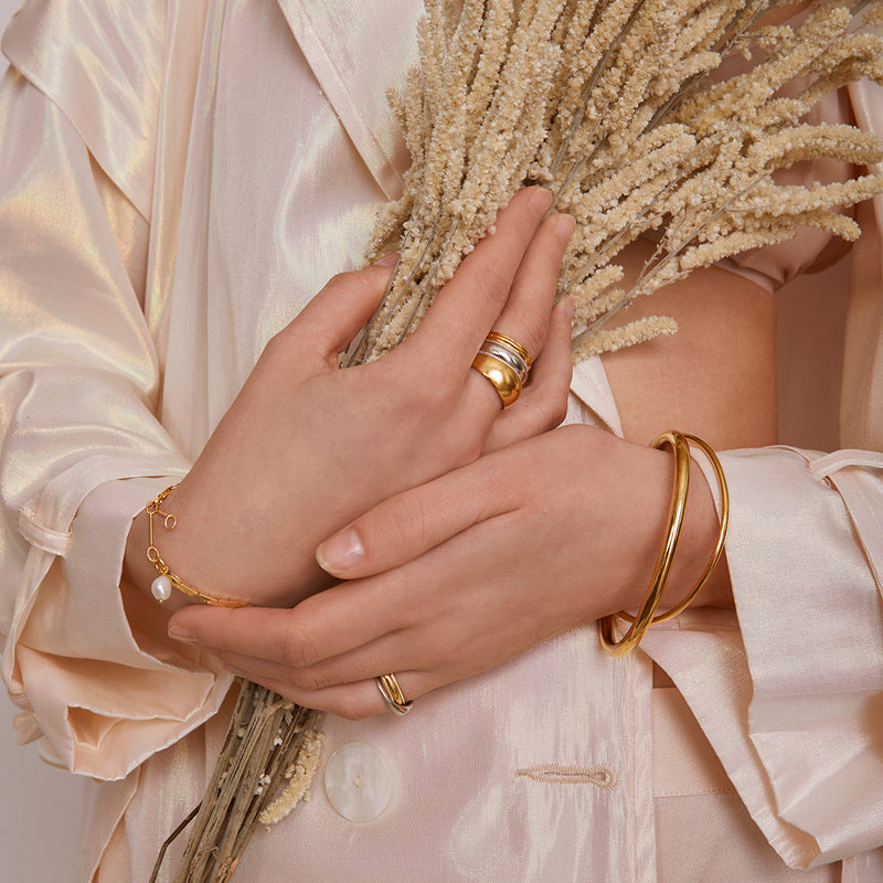 Pearl Cobra Bracelet/Anklet in Gold